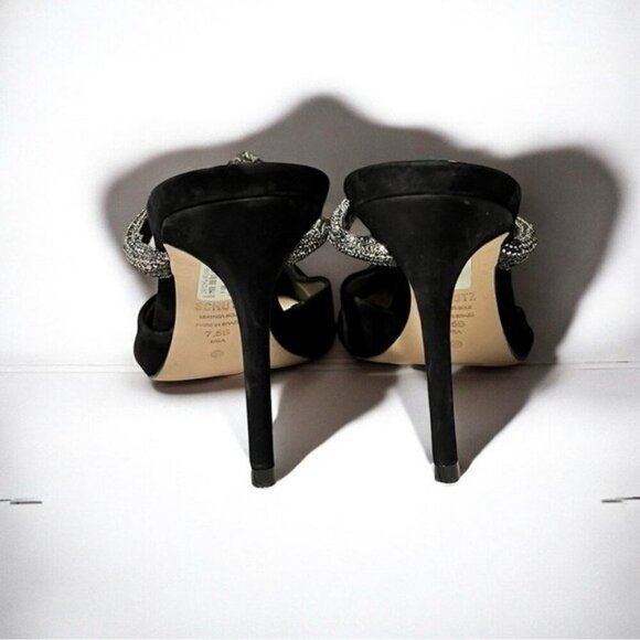 🌻NEW NWOT Schutz Pearl Black Suede Pointed Toe Mule Size 7.5 - Picture 3 of 10